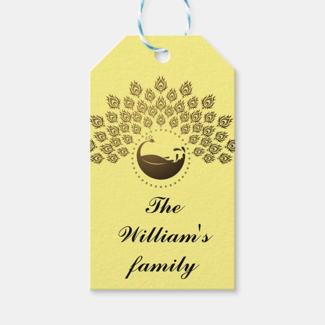 Etiqueta Para Presente Nome da família étnica personalizado (Frente)