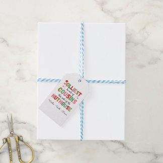 Etiqueta Para Presente Nome da Família no Natal Prima Reunião Combinando