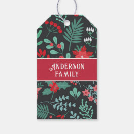 Etiqueta Para Presente nome da família personalizado de Natal padrão de f