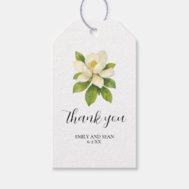 Etiqueta Para Presente Nome de Casamento Personalizado Magnolia Obrigado