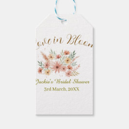 Etiqueta Para Presente Nome de chá de noiva boho laranja amor em flor ret