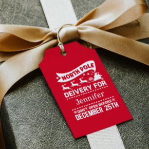 Etiqueta Para Presente Nome de Entrega dos PAPAIS NOEIS do Polo Norte Ver