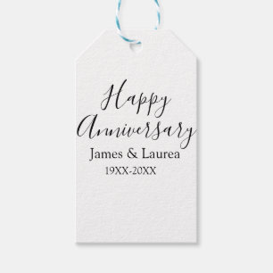 Etiqueta Para Presente Nome do casamento do aniversário feliz data ano si