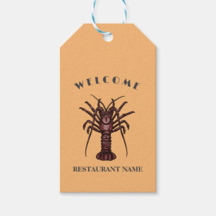 Etiqueta Para Presente Nome do logotipo do restaurante Lobster de boas-vi