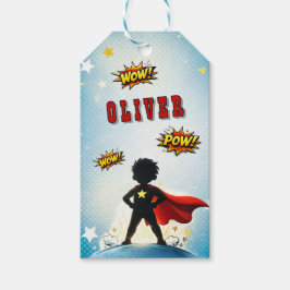 Etiqueta Para Presente Nome do Menino Super-Herói no Estilo de Quadrinhos