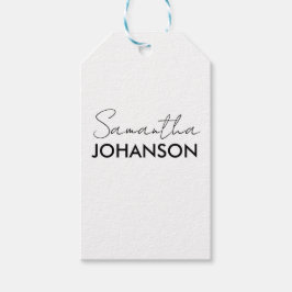 Etiqueta Para Presente Nome do Script do Monograma | Feminina Minimalista