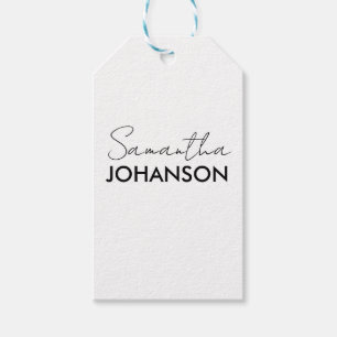 Etiqueta Para Presente Nome do Script do Monograma   Feminina Minimalista