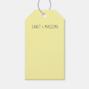 Etiqueta Para Presente Nome minimalista personalizado amarelo pastel pers