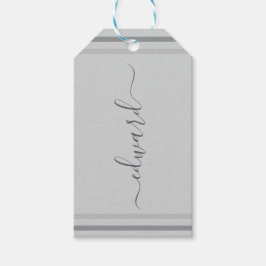 Etiqueta Para Presente Nome Personalizado Cinza Simples
