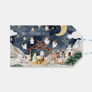 Etiqueta Para Presente Nome Personalizado Crianças Cristãs Natal