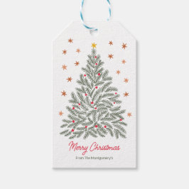 Etiqueta Para Presente Nome Personalizado da Árvore de Natal Folk-art esc