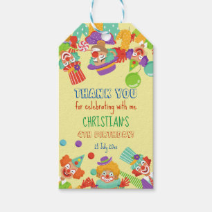 Etiqueta Para Presente Nome personalizado da festa de aniversário de circ
