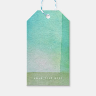 Etiqueta Para Presente Nome personalizado de Abstrato de Aquarela Verde I