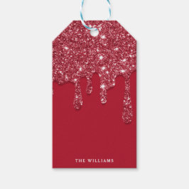 Etiqueta Para Presente Nome Personalizado de Drivers de Glitter Vermelho