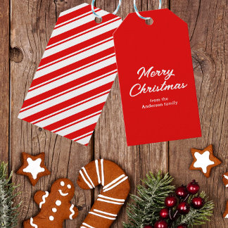 Etiqueta Para Presente Nome Personalizado de Feliz Natal Vermelho