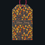 Etiqueta Para Presente Nome Personalizado Folhas de Outono<br><div class="desc">Adicione um toque de charme sazonal ao seu presente com esta linda Etiqueta de Presente Folhas de Outono com Nome Personalizado. Com uma graciosa dispersão de folhagens de outono em estilo aquarela em tons quentes de laranja, dourado e burgundy, esta etiqueta de presente é o toque final perfeito para os...</div>
