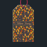 Etiqueta Para Presente Nome Personalizado Folhas de Outono<br><div class="desc">Adicione um toque de charme sazonal ao seu presente com esta linda Etiqueta de Presente Folhas de Outono com Nome Personalizado. Com uma graciosa dispersão de folhagens de outono em estilo aquarela em tons quentes de laranja, dourado e burgundy, esta etiqueta de presente é o toque final perfeito para os...</div>