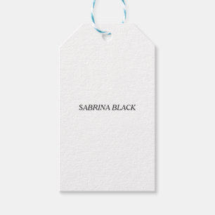 Etiqueta Para Presente Nome Simples Minimalista Moderno Branco
