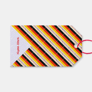 Etiqueta Para Presente Nome Vermelho Personalizado Bandeira da Alemanha L