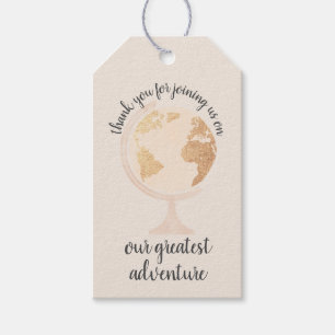 Etiqueta Para Presente Nosso Mundo de Aventura Mapeie Casamento Dourado V