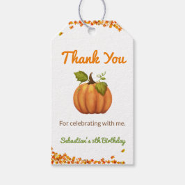 Etiqueta Para Presente Nosso Pequeno Aniversário de Abóbora de Outono