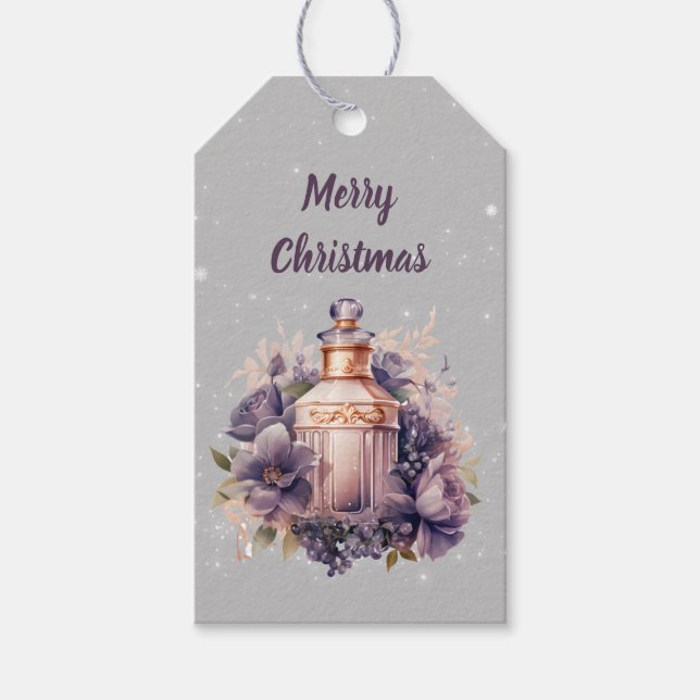 Etiqueta Para Presente Nostalgia das cinzas de prata Feliz Natal (Frente)