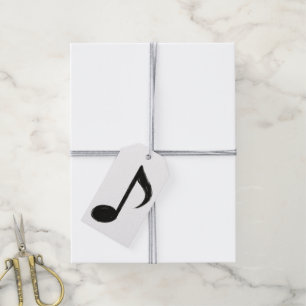 Etiqueta Para Presente Nota Musical Minimalista - Estilo de Pincel de Tin