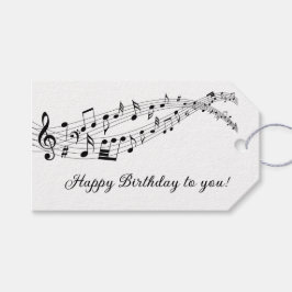 Etiqueta Para Presente Notas de Música Feliz Aniversário