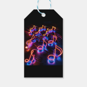 Etiqueta Para Presente Notas musicais de Neon