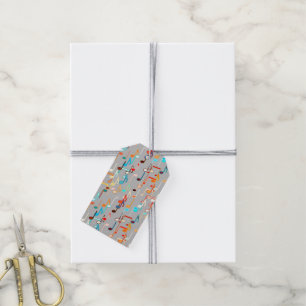 Etiqueta Para Presente Notas Musicais impressão - Cinza Médio, Multicolor