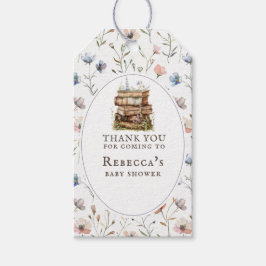 Etiqueta Para Presente Nova cor d'água do chá de fraldas do capítulo, flo