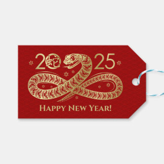Etiqueta Para Presente Novo ano chinês de Cobra 2025