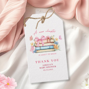 Etiqueta Para Presente Novo Capítulo Começa Favor para chá de bebê rosa v