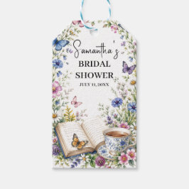 Etiqueta Para Presente Novo Capítulo Livro Borboleta Floral Chá de Noiva