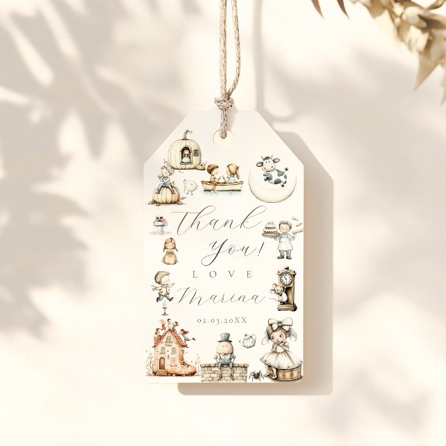 Etiqueta Para Presente Nursery Rhyme Chá de fraldas (Criador carregado)