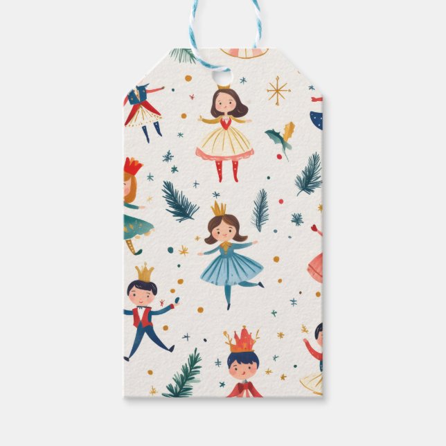 Etiqueta Para Presente  Nutcracker Ballet Christmas Seamless Pattern  (Frente)