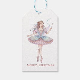 Etiqueta Para Presente Nutcracker Ballet Pink Ballerina Watercolor 