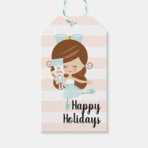 Nutcracker Christmas Gift Tags Brunette