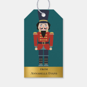 Etiqueta Para Presente Nutcrackers de Natal Vermelho Personalizam