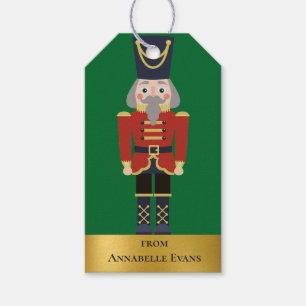 Etiqueta Para Presente Nutcrackers de Natal Vermelho Personalizam