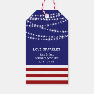 Etiqueta Para Presente o 4o do amor de julho Sparkles com luzes da