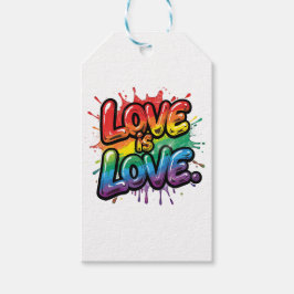 Etiqueta Para Presente O Amor é Amor - Arte de Citação do Arco-íris do Or