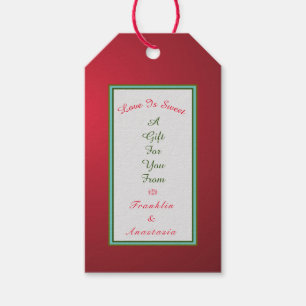 Etiqueta Para Presente O Amor É Doce Um Presente Para Você Vermelho