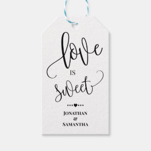 Etiqueta Para Presente O amor é um doce favor minimalista do casamento.