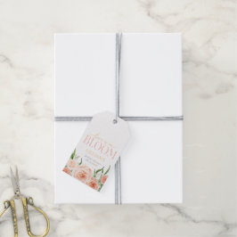 Etiqueta Para Presente O Amor Está em Flor Rosa Chás de Noiva Florais