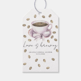 Etiqueta Para Presente O amor está fervendo Chá de panela Bow Coffee