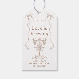 Etiqueta Para Presente O amor está fervendo Chuveiro de noiva desenhado à