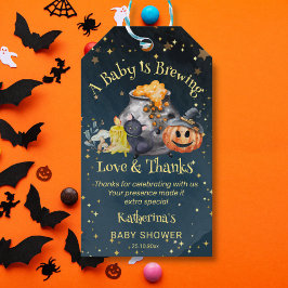 Etiqueta Para Presente O bebê chá de fraldas de Halloween está a fazer um