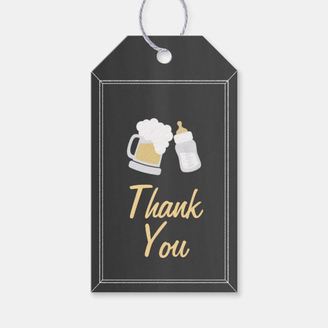 Etiqueta Para Presente "O Bebê Está A Criar" Obrigado (Frente)