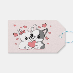 Etiqueta Para Presente O Cachorro-da-Cartoon Bonito Amadurece o Dia do Na